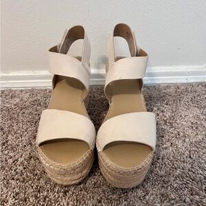 Franco Sarto Cream Wedge Sandals